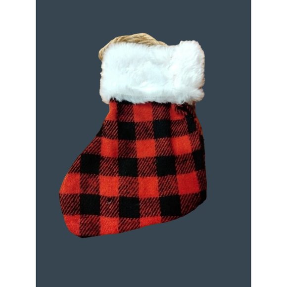 Gift Card Holder Ornament Buffalo Plaid Stocking Christmas Candle Pin - Picture 2 of 5